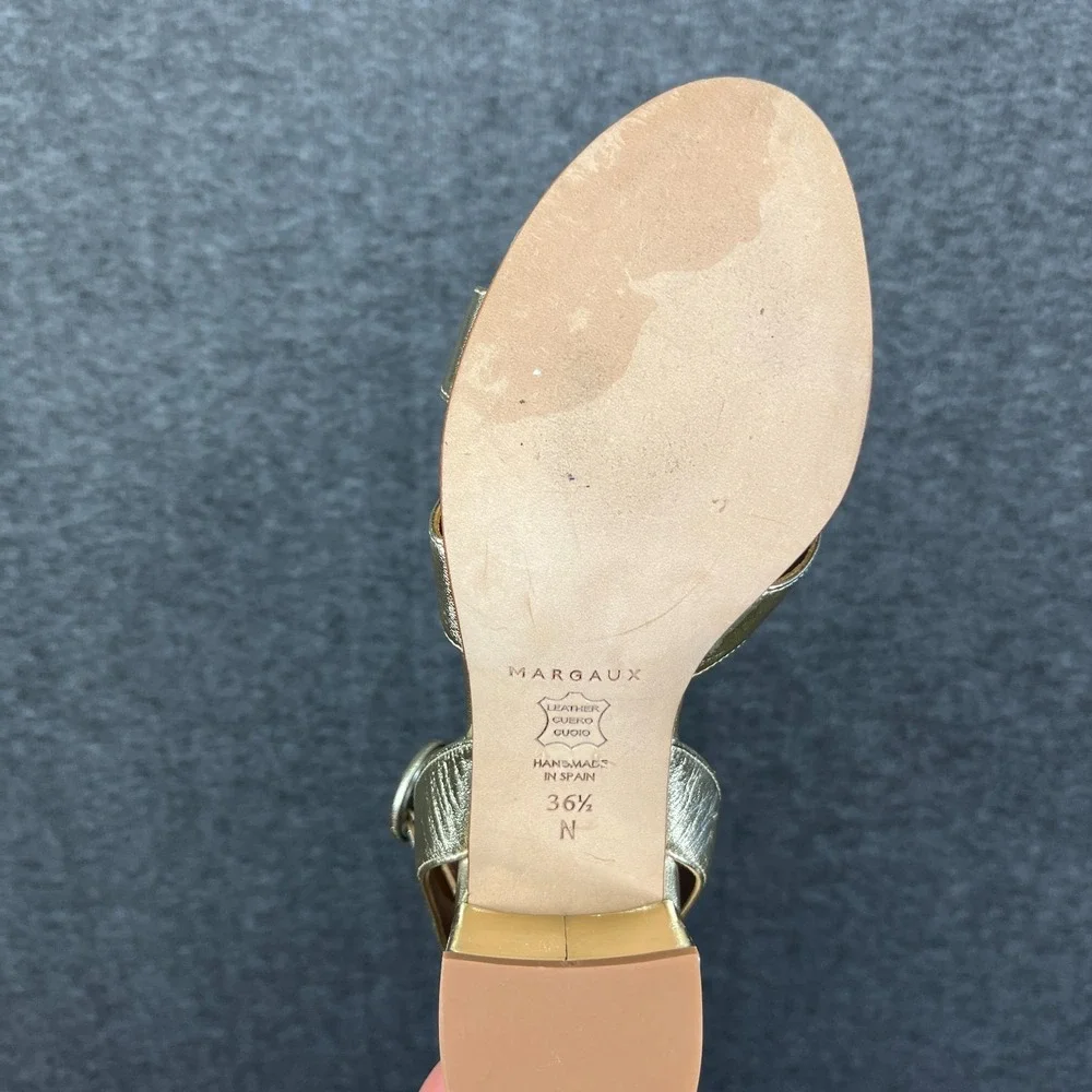 Margaux The Uptown Sandal EU 36.5 US‎ 6.5 Metallic Gold Nappa Leather Bridal